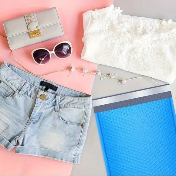 11”x9.29”Bright Blue Bubble Mailers 10for$10SturdyWater Resistant Free Stickers - Picture 5 of 11